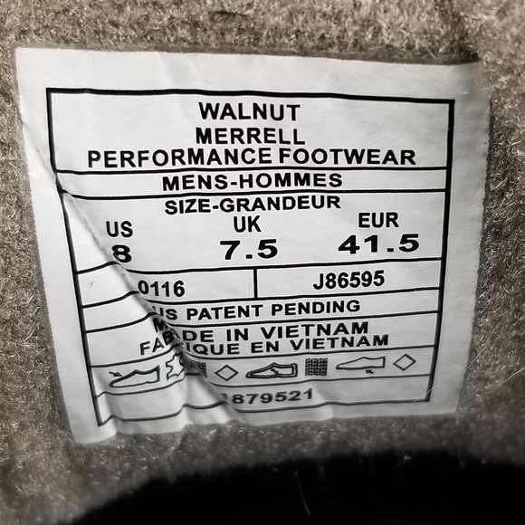 Merrell Moab Ventilator Men Sz 8 Hiking Outdoor Walnut Tan Shoes J86595 Athletic - Picture 9 of 9